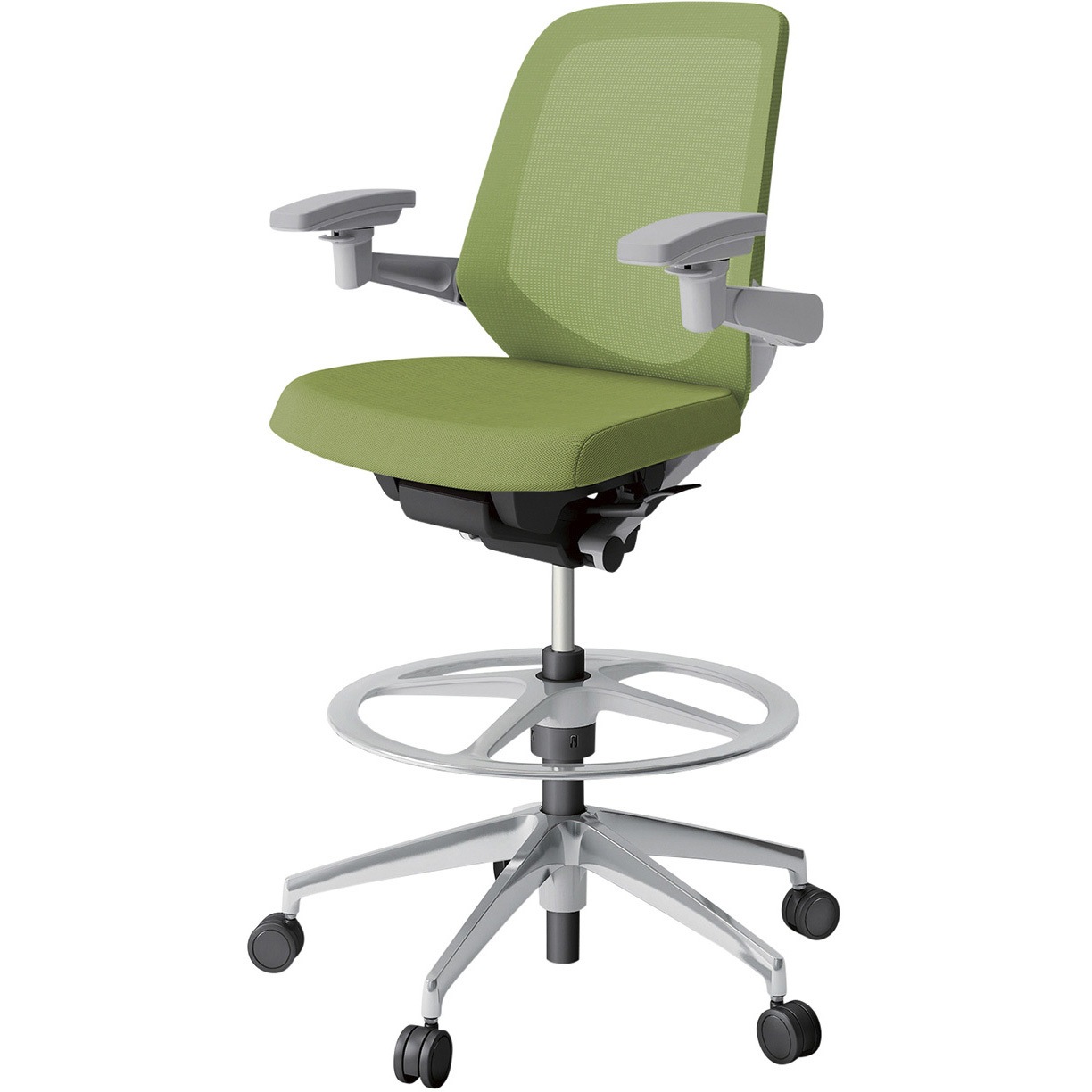 KJ-187JVP1ZNQ7 ノートチェア ハイポジションタイプ ローバック 可動肘 ランバーサポートなし メッシュJV アルミ脚<配送時組立サービス付> 1台 イトーキ 【通販モノタロウ】