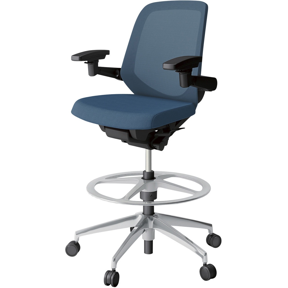 KJ-187JVP1ZTN3 ノートチェア ハイポジションタイプ ローバック 可動肘 ランバーサポートなし メッシュJV アルミ脚<配送時組立サービス付> 1台 イトーキ 【通販モノタロウ】