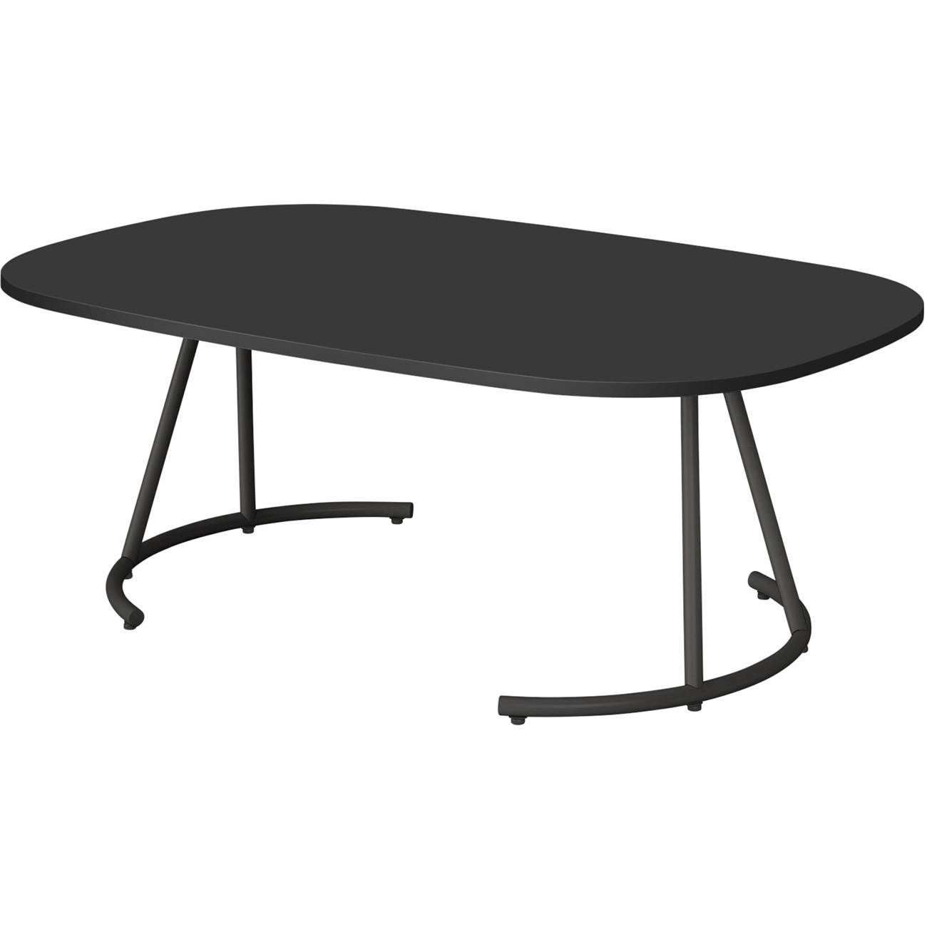KLF-221495-T1MB ミートラウンジ テーブルオーバル型 W1400×D900×H500<配送時組立サービス付> イトーキ マットブラック   KLF-221495-T1MB