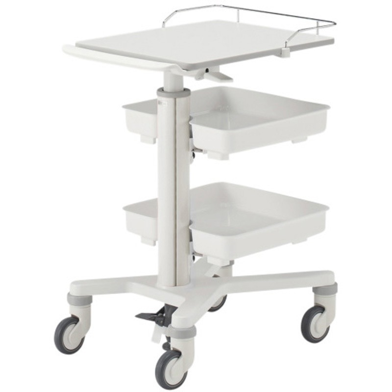 NKS-532SN-W9W9 メディワークカート-S トレイ2段タイプ<配送時組立サービス付> イトーキ 幅470mm奥行657mm高さ840mm  NKS-532SN-W9W9