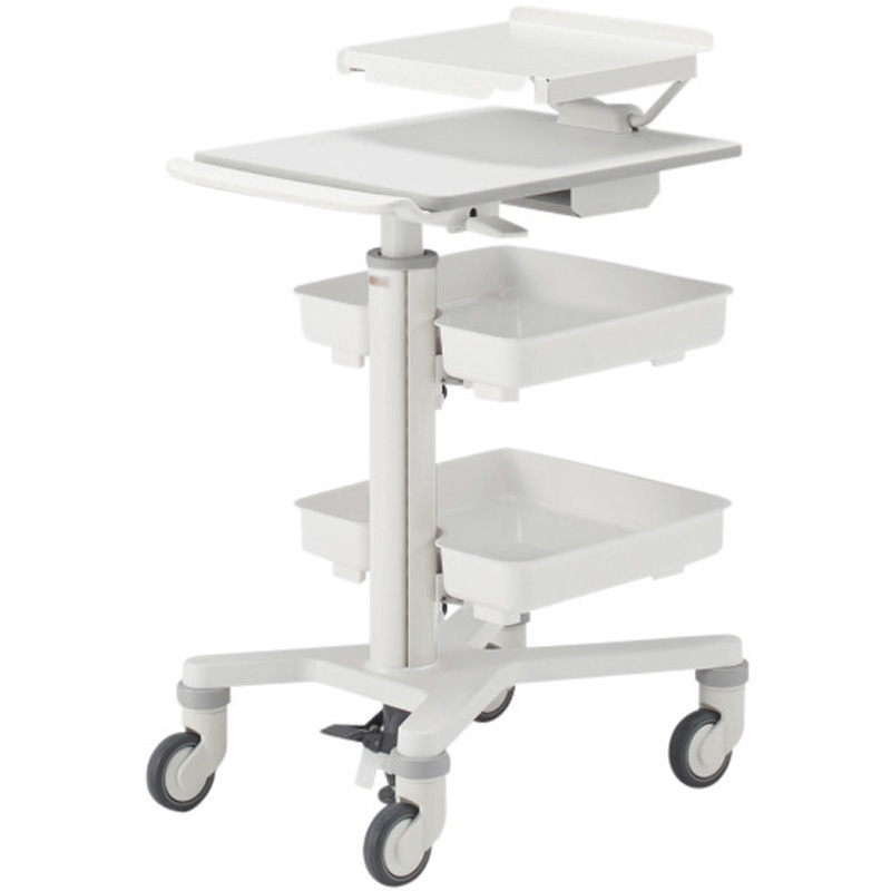 NKS-532W-W9W9 メディワークカート-S 2段スライド天板 トレイ2段タイプ ACアダプターホルダー付<配送時組立サービス付> 1台 イトーキ 【通販モノタロウ】