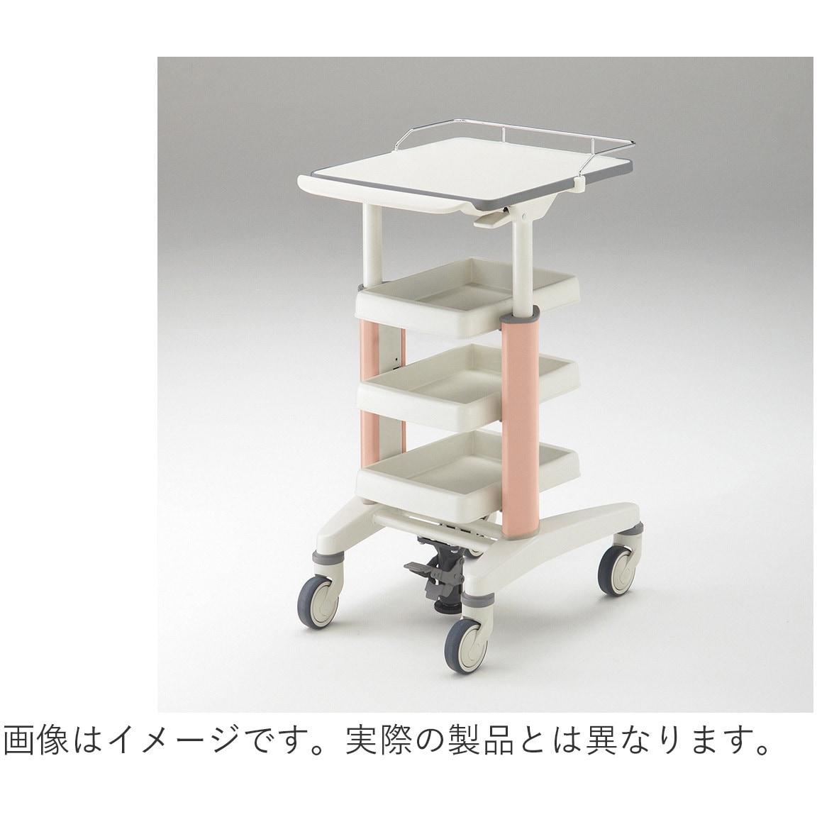 NKT-513UW9-W9W9 メディワークカート 天板昇降(ウレタンエッジ)・固定トレイ3段<配送時組立サービス付> イトーキ 幅470mm奥行645mm高さ810mm  NKT-513UW9-W9W9