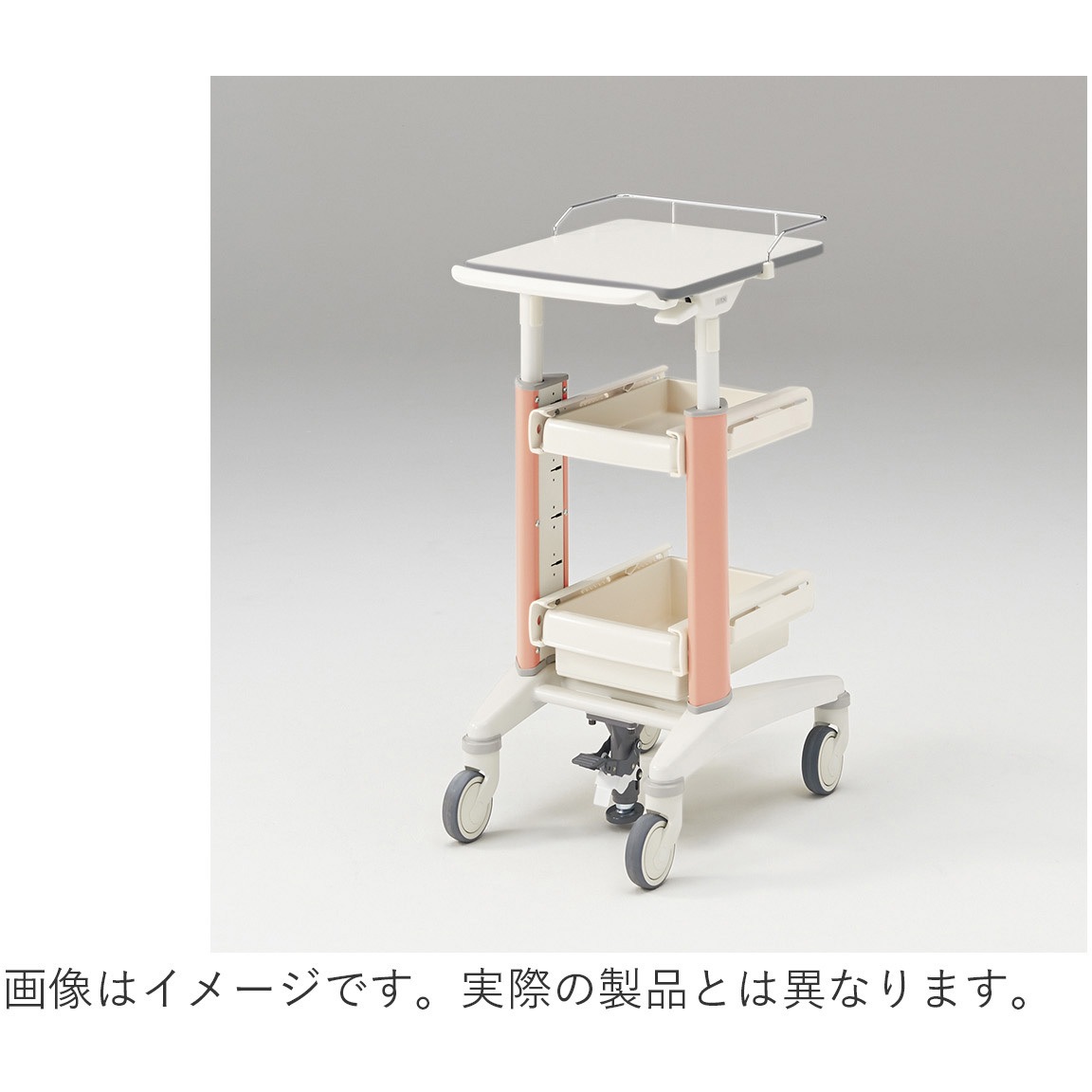 NKT-516W9-W9B6 メディワークカート 天板昇降(ソフトエッジ)・スライドトレイ2段<配送時組立サービス付> 1台 イトーキ 【通販モノタロウ】