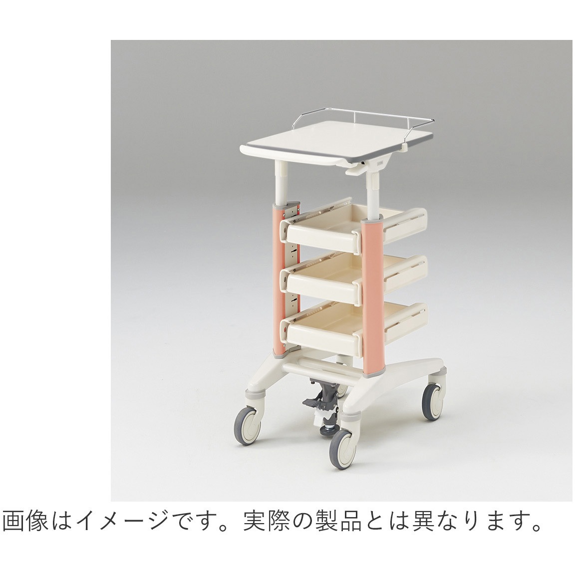 NKT-517W9-W9W9 メディワークカート 天板昇降(ソフトエッジ)・スライドトレイ3段<配送時組立サービス付> 1台 イトーキ 【通販モノタロウ】