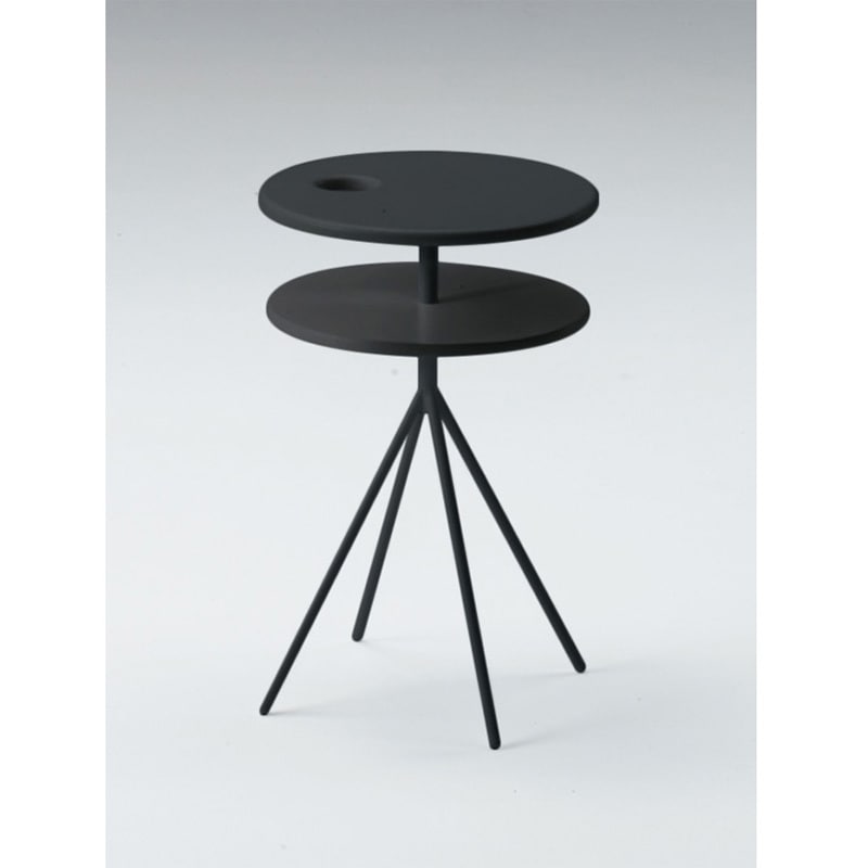 LAZT-4C6R-T1 フロウラウンジ サイドテーブル 2段<配送時組立サービス付> イトーキ ブラック色 高さ600mm幅420mm奥行420mm  LAZT-4C6R-T1