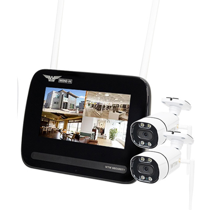 防犯カメラ 無線式 7インチモニター一体型Wi-Fi NVR 4chモデル 塚本