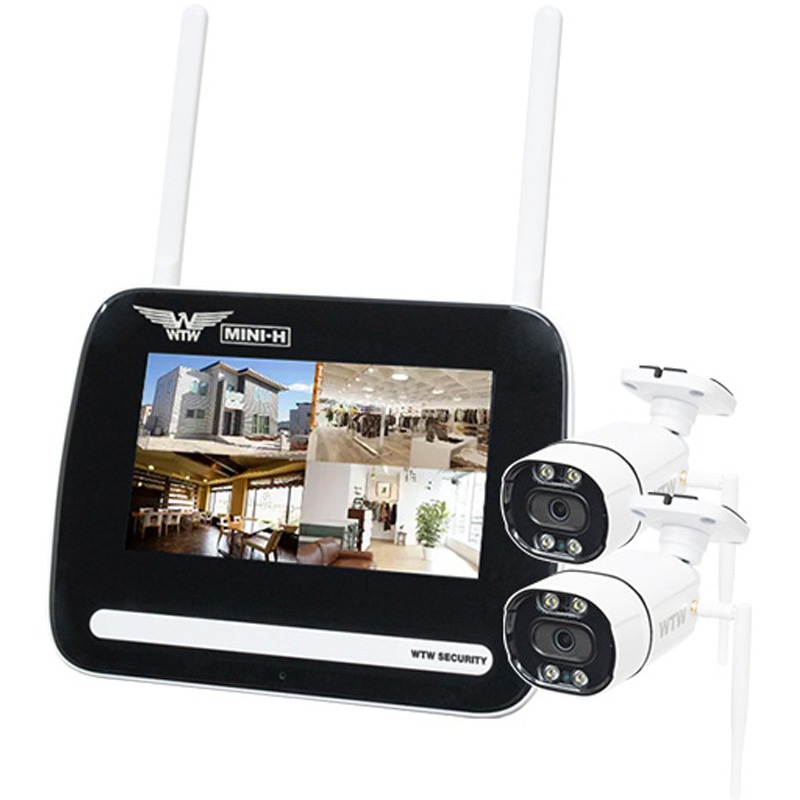 防犯カメラ 無線式 7インチモニター一体型Wi-Fi NVR 4chモデル 塚本