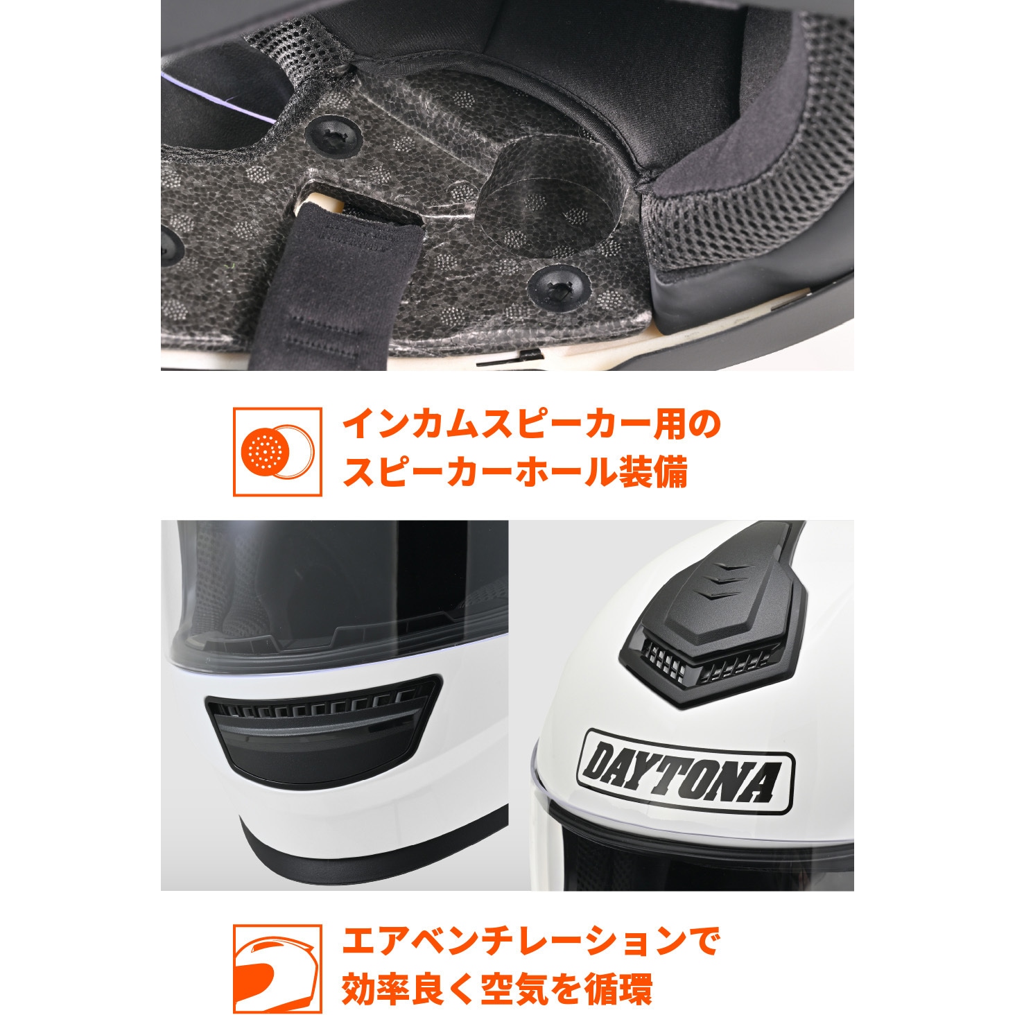 46527 DN003NMフルフェイスヘルメット DAYTONA(デイトナ) ホワイト色 M