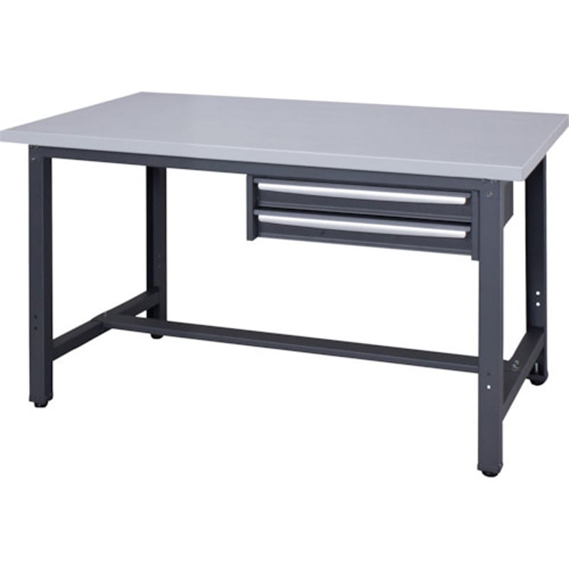 WZS-12752 スチール天板作業台 2段引出付き ダイシン 脚ブラック色 ライトグレー 対応 間口1200mm奥行750mm高さ735mm  WZS-12752 65,890円