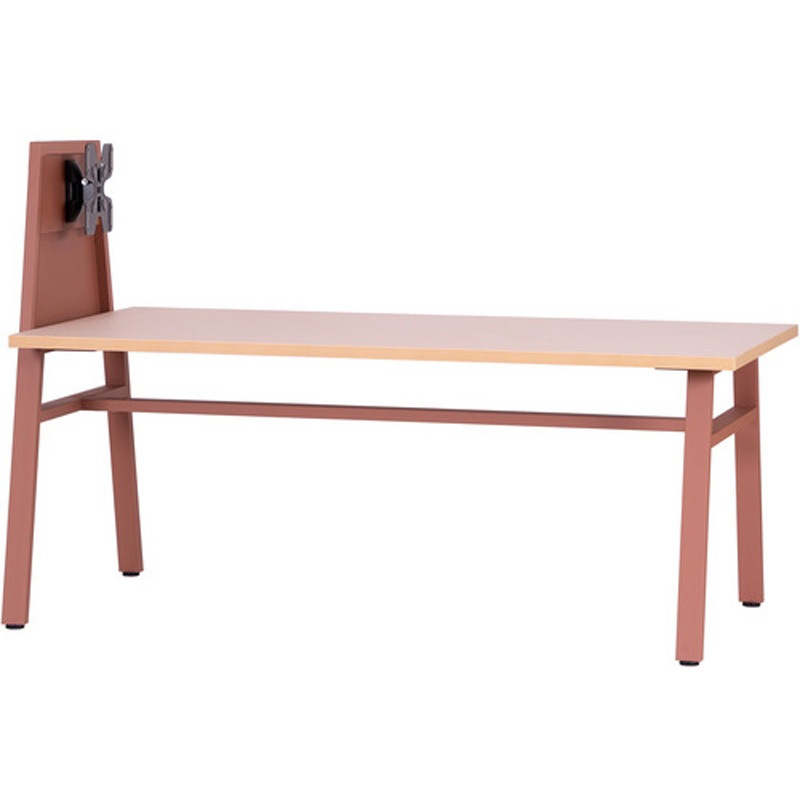 WS-DMT1809-TR ワークショップファニチャー 作業テーブル モニタータイプ ダイシン アジャスター付仕様 テラコッタ色 高さ1230mm間口1800mm奥行900mm  WS-DMT1809-TR