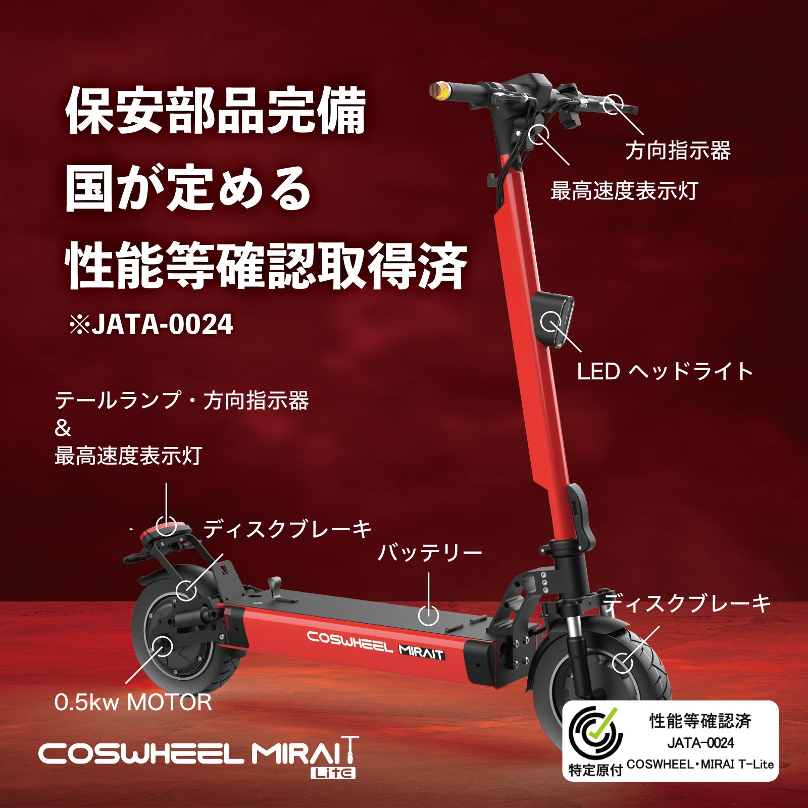 COSMIBLACKT-LITE COSWHEEL MIRAI T Lite 1個 COSWHEEL 【通販
