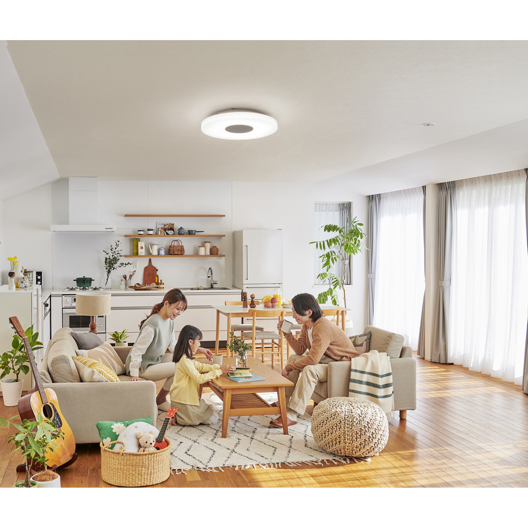 IRIS OHYAMA Bluetoothスピーカーシーリングライト IRIS OHYAMA LED Ceiling Light with Wireless Bluetooth Speaker (8K