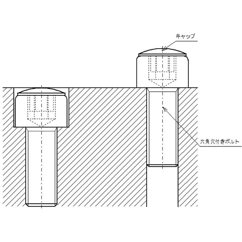 CBPG8 六角穴付きボルト用キャップ ノーブランド グレー色 1パック(10