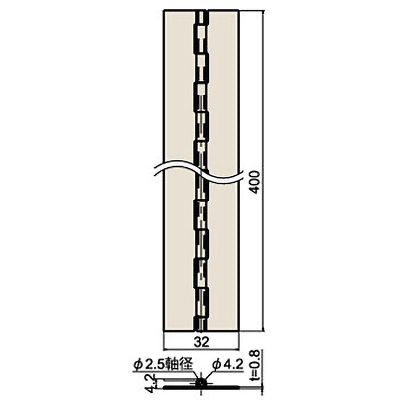 B-17B-SUS-400 ステンレス長蝶番(薄口) 1個 ジョー・プリンス竹下