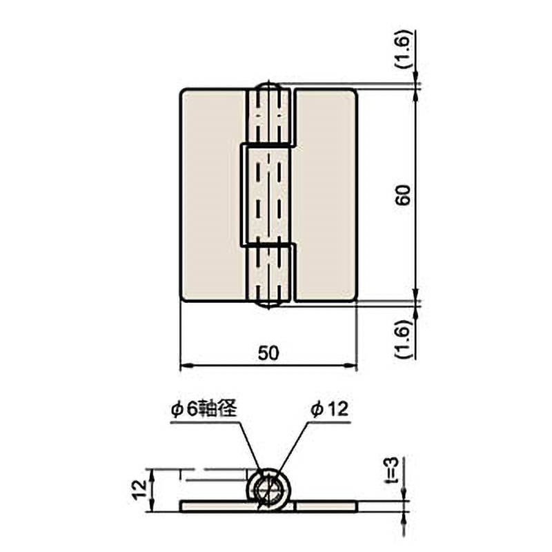 B-54-3 鉄厚口蝶番 ジョー・プリンス竹下 60mm B-54-3 - 【通販