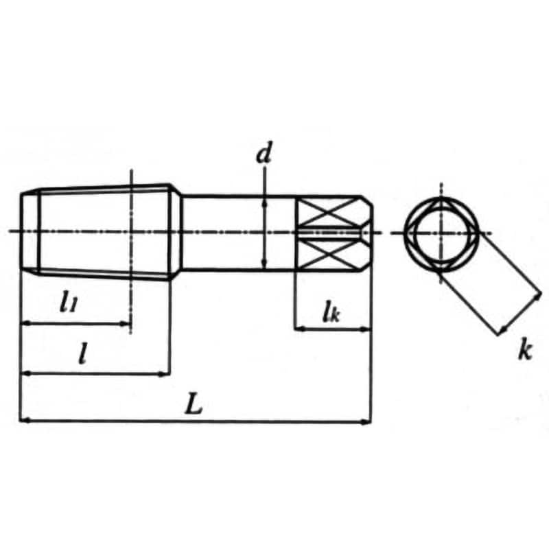 NPT 1/2-14 アメリカ管用テーパねじ用ハンドタップ長ねじ形 NPT ヤマワ(YAMAWA) ねじ径NPT1/2 - 【通販モノタロウ】