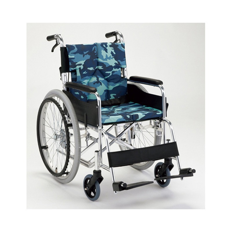 （代引不可）スタンダードモジュール 車いす 自走式・背折れ 緑チェック SMK50-4243GN 同梱・代引不可 スタンダードモジュール 車いす 自走式・背折れ