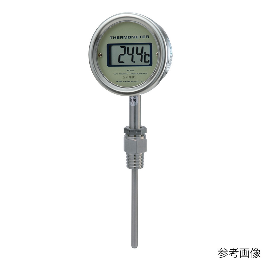 TDL75-AK-1-B 電池タイプ 液晶デジタル温度計 直結立型 ネジ込み式