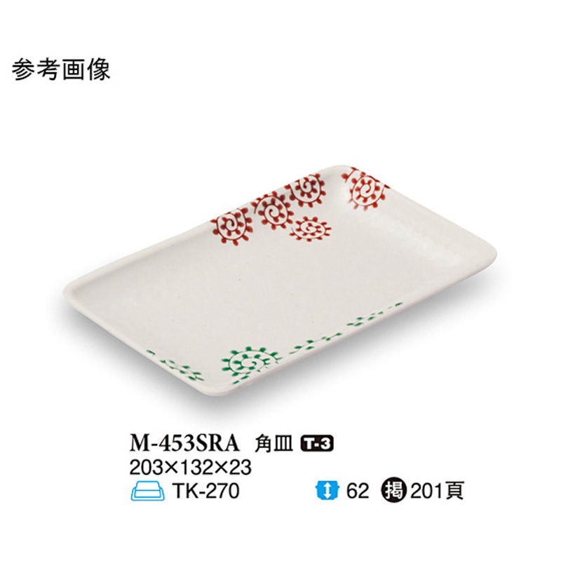 M-453SRA 角皿 更紗 1ケース(80個) スリーライン 【通販モノタロウ】