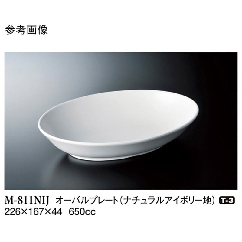 M-811NIJ オーバルプレート ナチュラルアイボリー地 1ケース(50個) スリーライン 【通販モノタロウ】