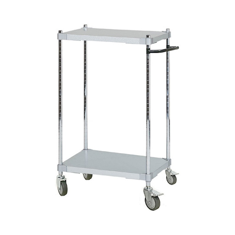 TGGS2-46609BK ガルバリウムワゴン46×60cm 2段 ポール H900mm 取っ手付き TGGS2-46609シリーズ 1個 アイ・エル・シー 【通販モノタロウ】