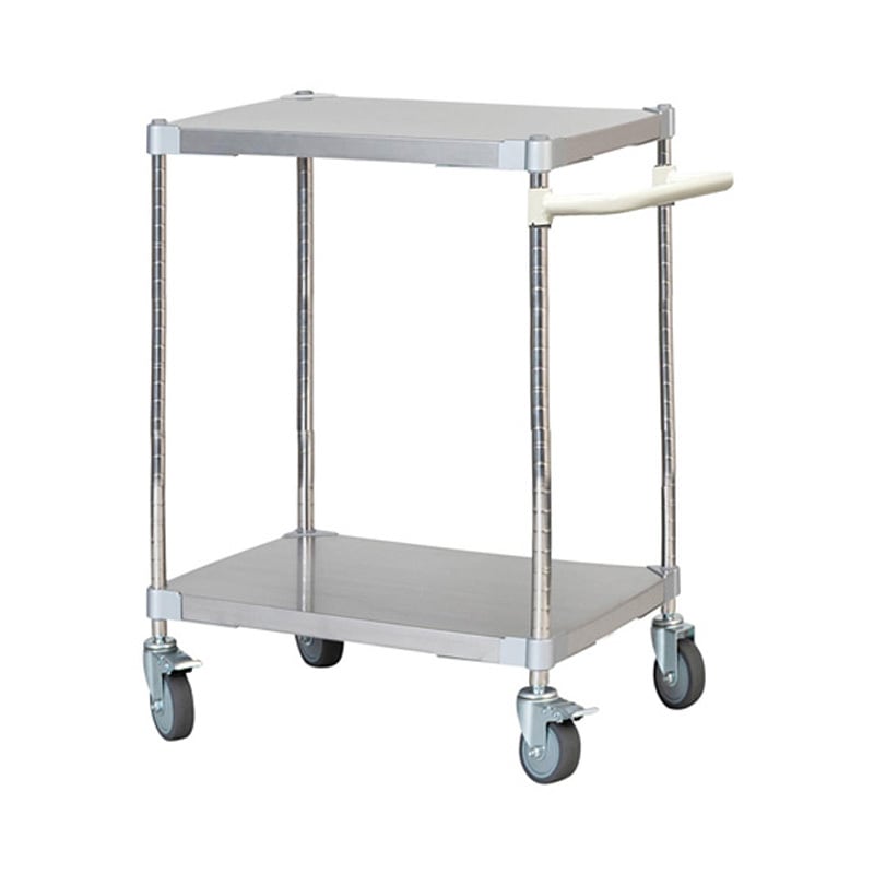 TSSW2-46607WH ステンレスシェルフワゴン46×60cm 2段キャスター H700mm 取っ手付き TSSW2-46607シリーズ 1個 アイ・エル・シー 【通販モノタロウ】