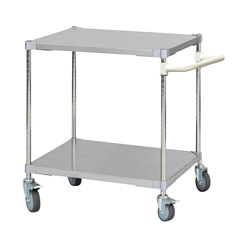 TSSW2-60767WH ステンレスシェルフワゴン60×76cm 2段キャスター H700mm