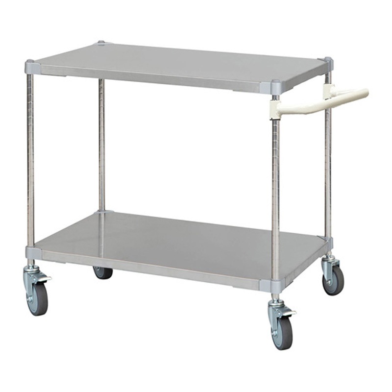 TSSW2-60907WH ステンレスシェルフワゴン60×90cm 2段キャスター H700mm 取っ手付き TSSW2-60907シリーズ 1個 アイ・エル・シー 【通販モノタロウ】 42,237円