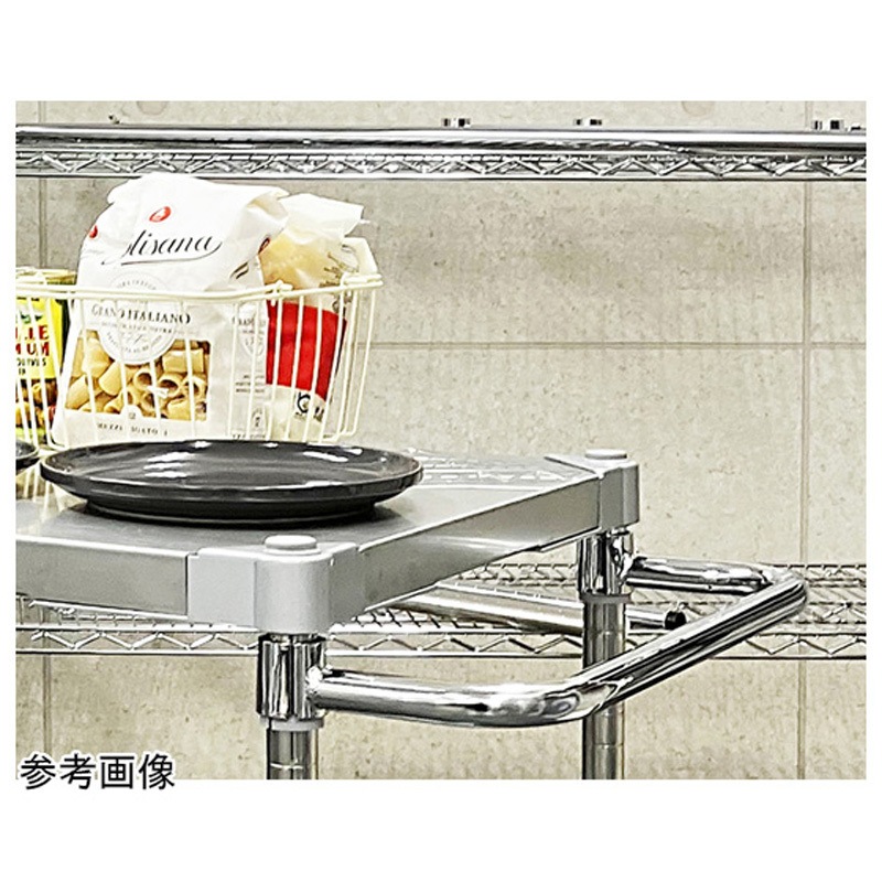 TSSW2-60767SV ステンレスシェルフワゴン60×76cm 2段キャスター H700mm