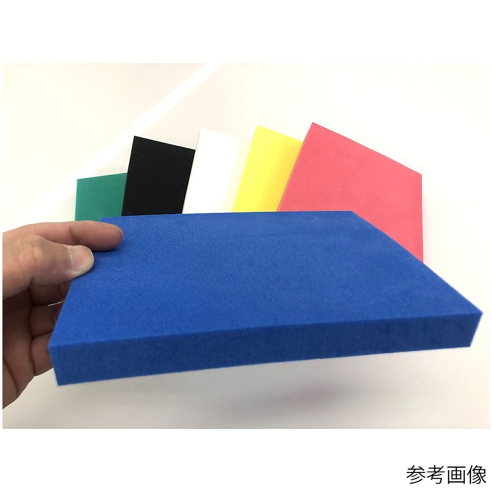 硬質カラースポンジ 発泡ポリエチレン 青 粘着付き 1個 イノアック 【通販モノタロウ】