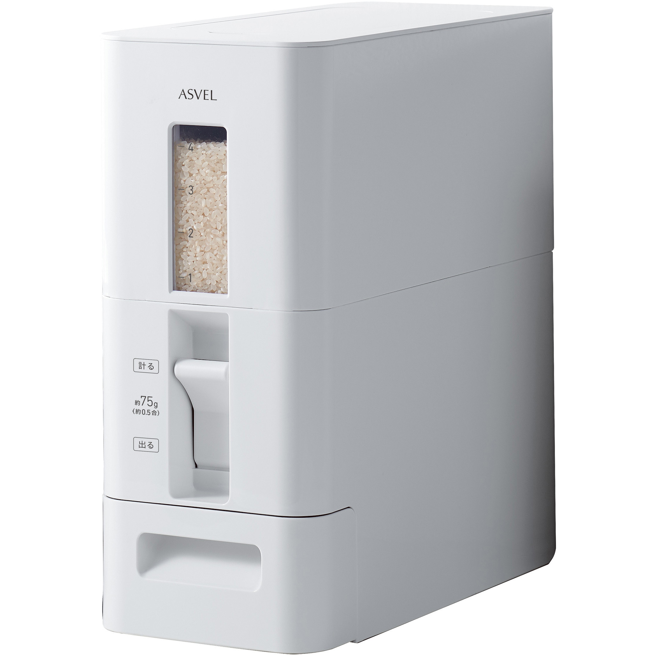 A7527 S計量米びつ 6kg型 アスベル ホワイト色   A7527