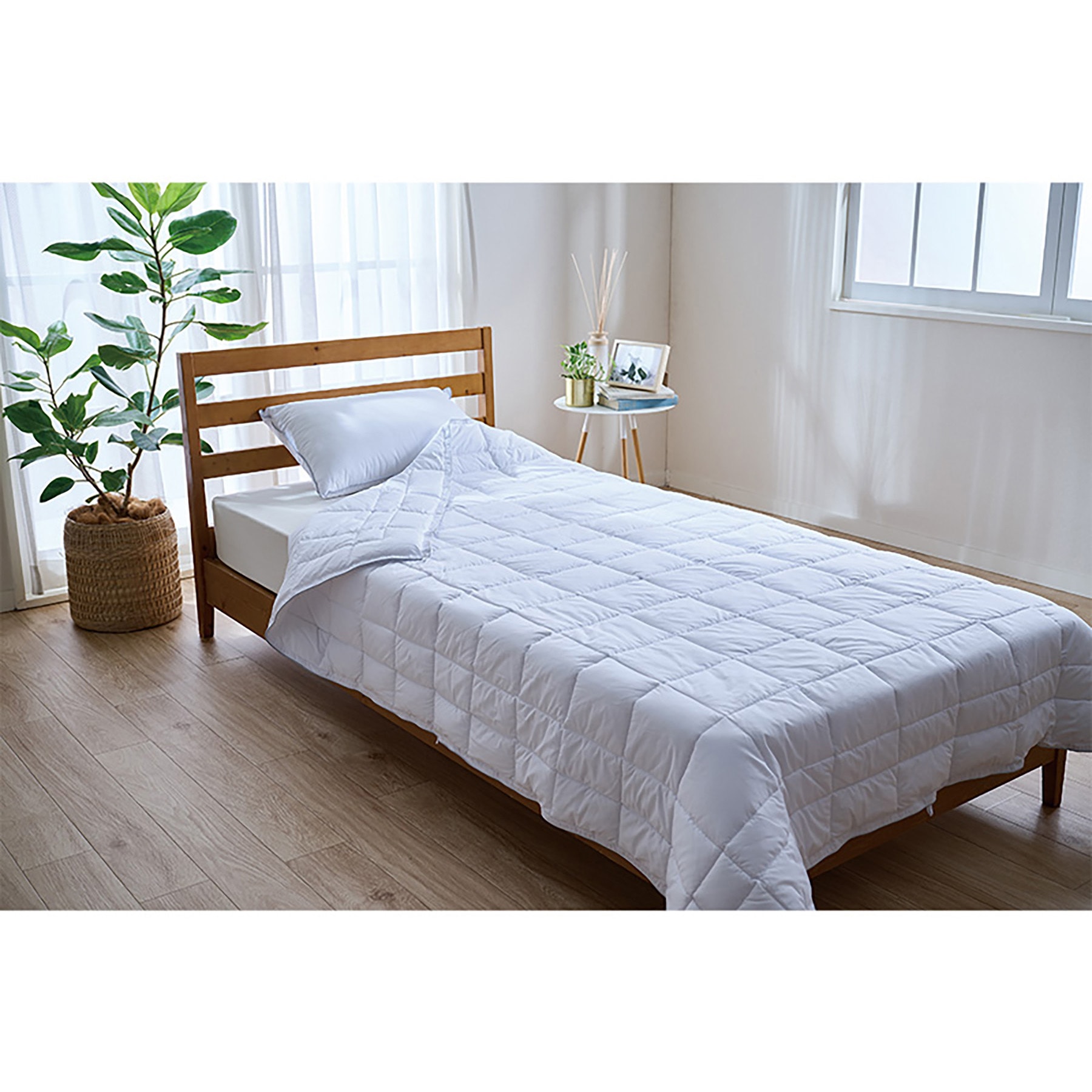 58007O プリマロフト400 肌掛け羽毛ふとん ディーブレス ホワイト色