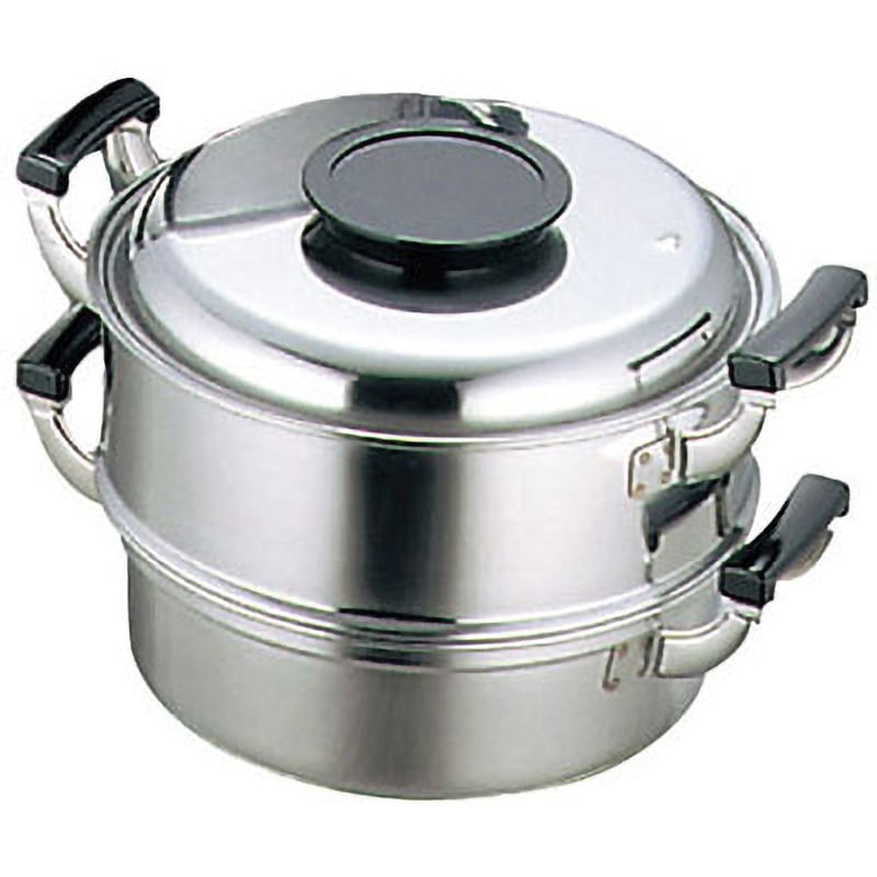 18-0 プレス 丸蒸器 2段 神子島製作所(桃印) サイズ27cm