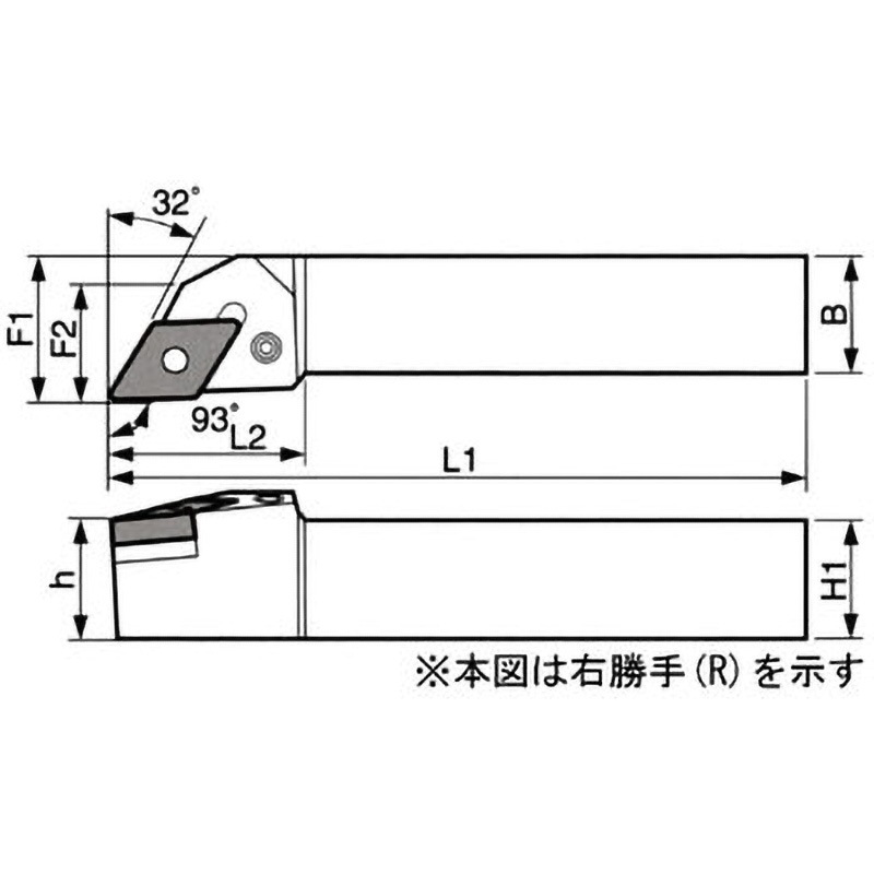 PDJNL2525M-15 ホルダー 京セラ 93° 左勝手 適合チップひし形55