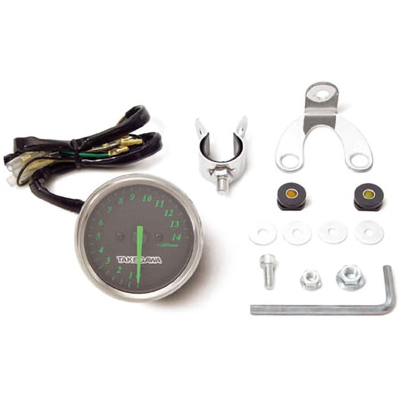 TAKEGAWA タコメーター 6V/12V 14000rpm Amazon | スペシャルパーツ武川(TAKEGAWA) ホワイト&ブラック