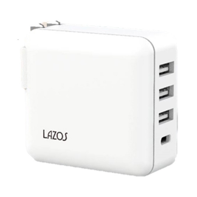 L-AC4-W AC充電器 4口 32W USB-A×3 C×1 PD対応 1ケース 5個入 L-AC4シリーズ 1ケース(5個) Lazos 【通販モノタロウ】