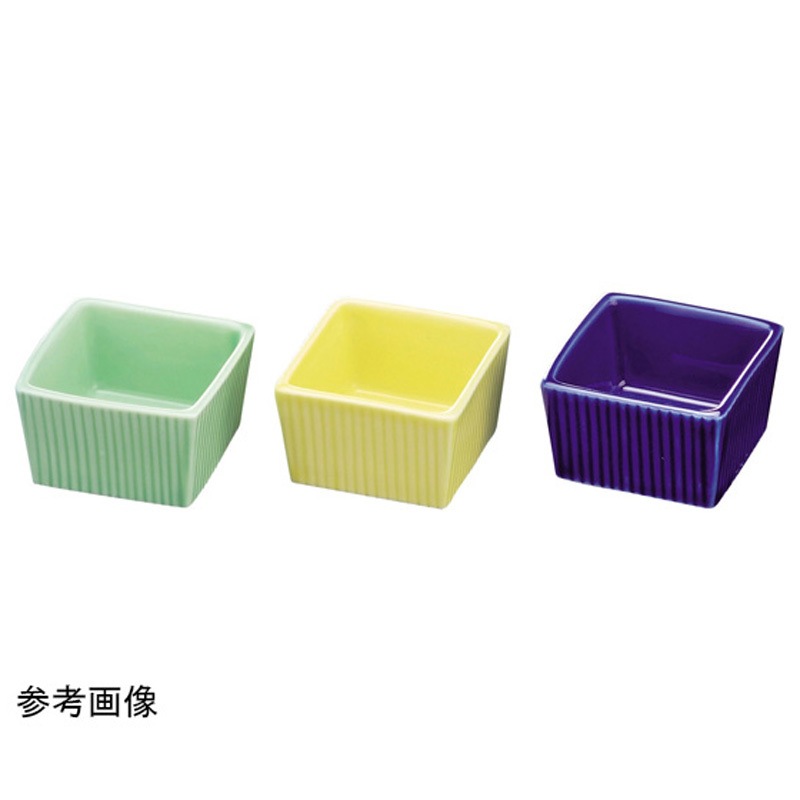 葛屋形　蓋物　珍味入れ　4客　作者、窯元不明　箱無し ウ3 oldwhite しかく鬼の小鉢 - 益子焼の小さな窯元「よしざわ
