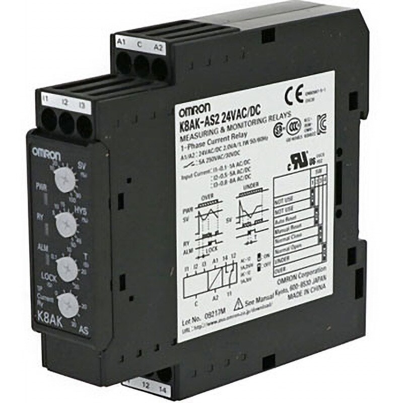 K8AK-AS2 24VAC/DC 単相電流リレー K8AK-AS 1個 オムロン(omron