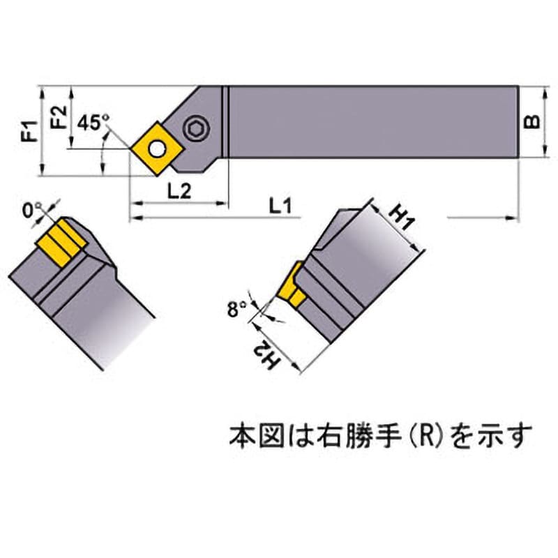 PSSNR2020K12 ホルダ 三菱マテリアル 45° 適合チップ正方形90° 右勝手 - 【通販モノタロウ】