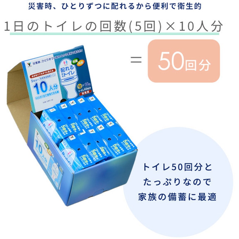 YZKT-50 非常用 配れるトイレ 備蓄トイレ 水がなくてもすぐに使える