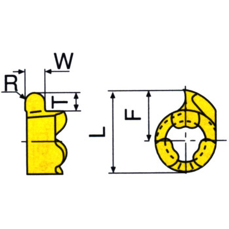 イスカル カムグルーブ チップ GIQR/L-8-R IC528 (GIQR 8-2.00-R100)-