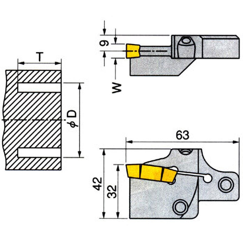 イスカル カットグリップ ホルダー GHFGR/L-8 ( GHFGR25-155-8 ) イスカル カットグリップ ホルダー GHFGR⁄L-8 ( GHFGL 25-80-8