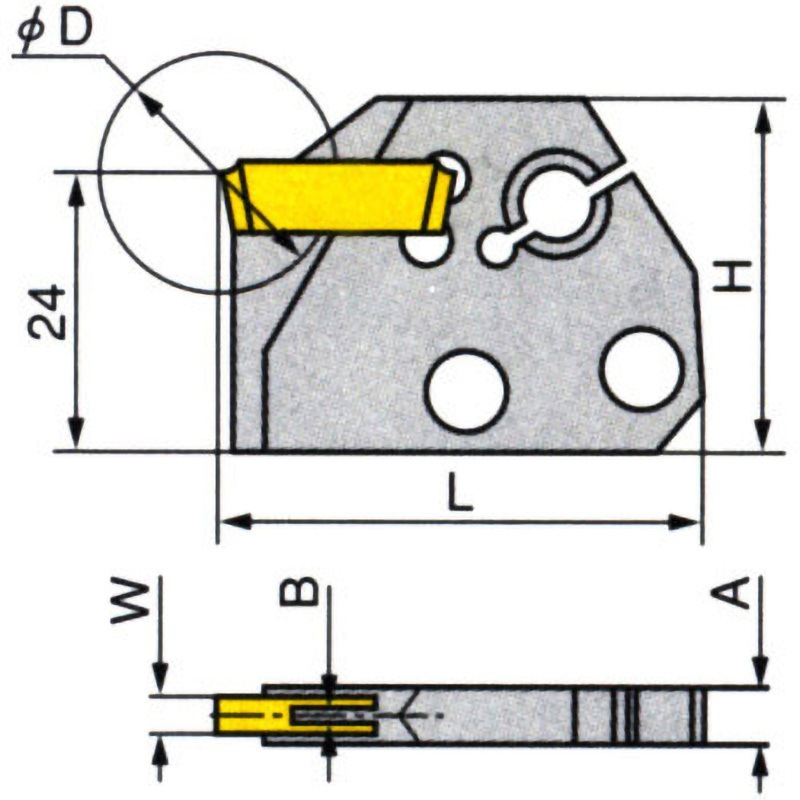 DGAD 1.5B-D20 突切加工用ブレード 1個 イスカル 【通販モノタロウ】