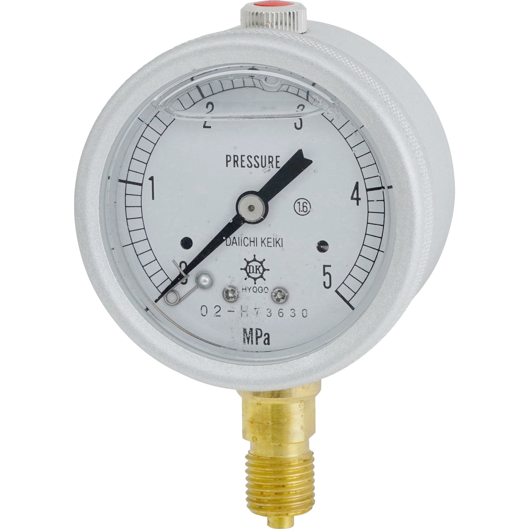 GRK-221A-5MPA(校正企業実施一般校正書・トレサビリティ体系図付) グリセリン入り圧力計 第一計器 大きさΦ60 A型 接続ねじG1/4