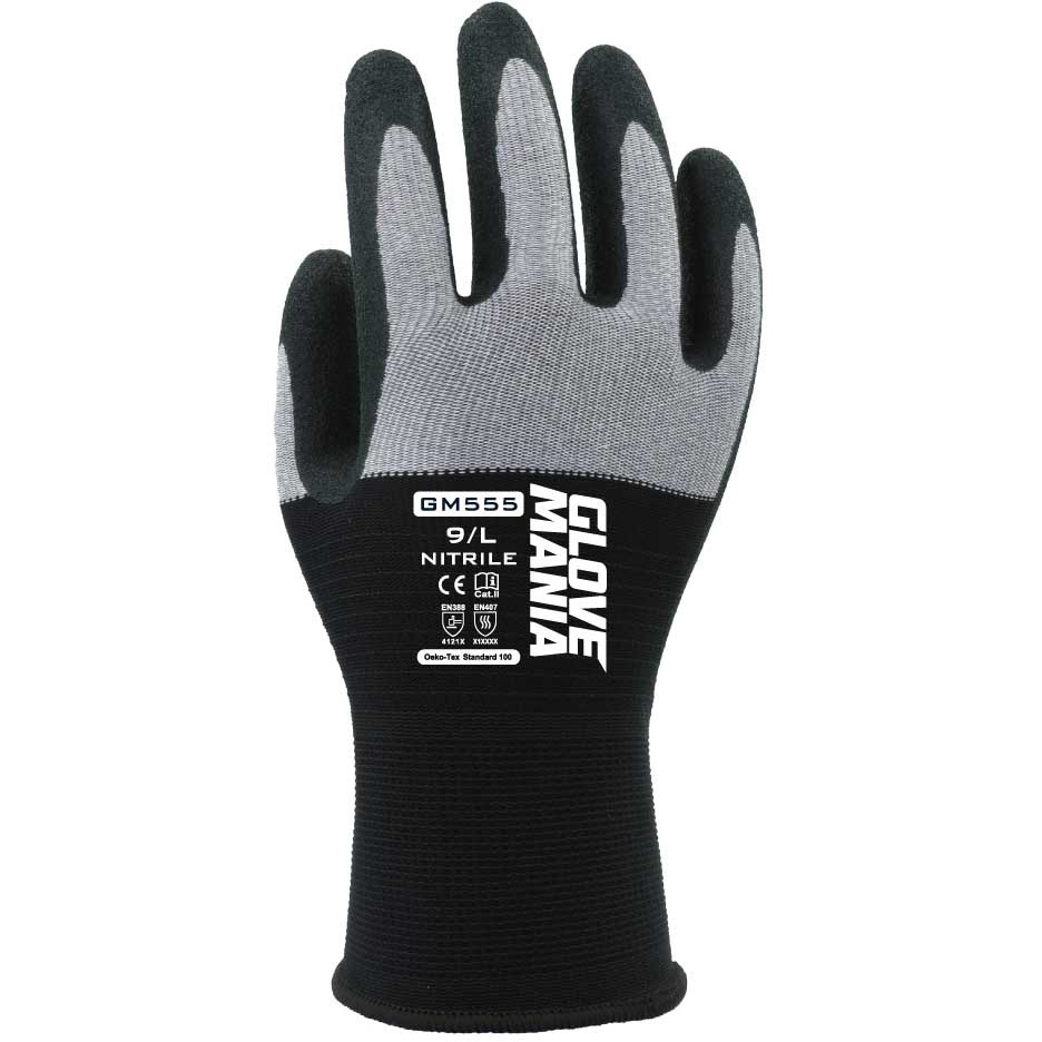 GM555BK-M GM555 グローブマニア ニトリル グローブマニア(川西工業
