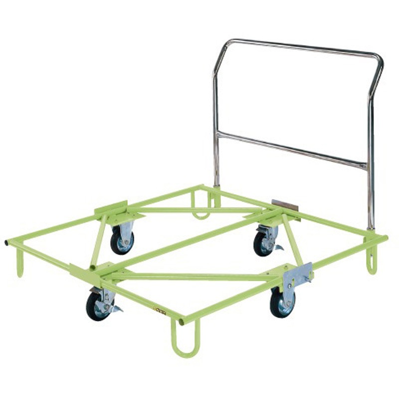 SC-110T-B 樹脂パレット台車(取手付タイプ/樹脂パレット付) サカエ ストッパー グリーン色