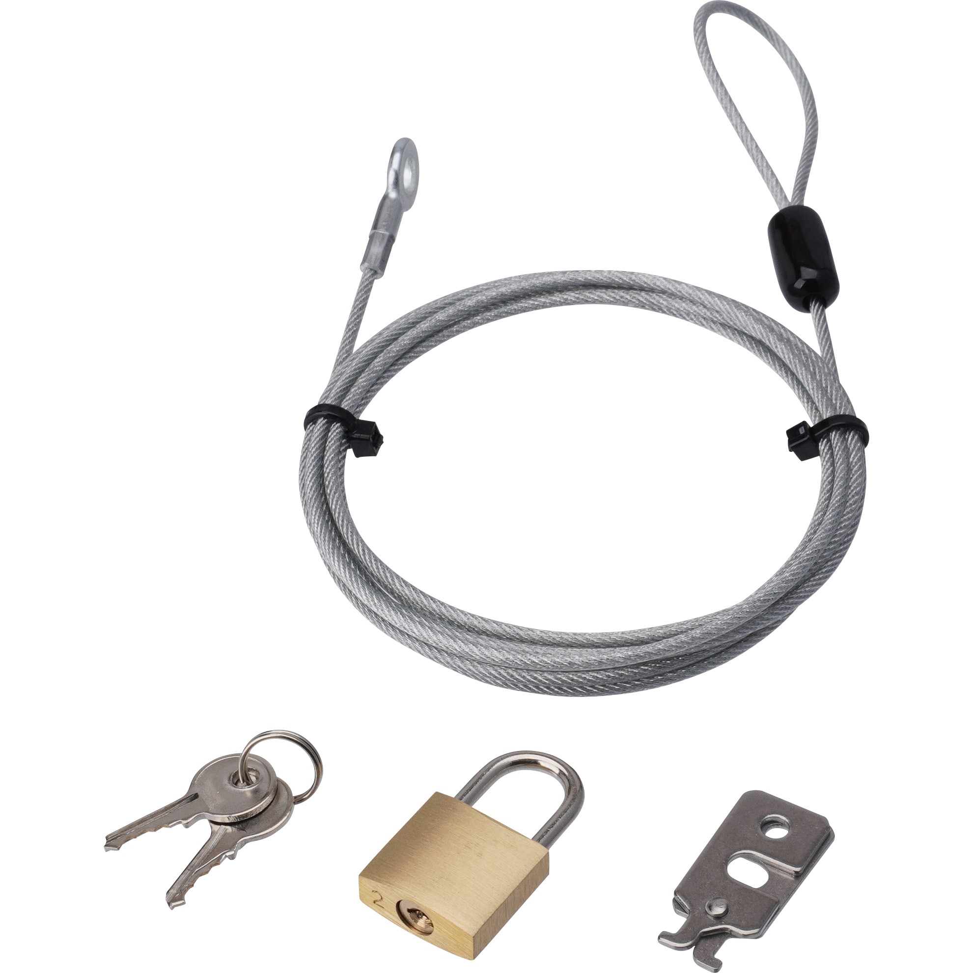 M123s セキュリティケーブル パソコン用 南京錠タイプ モノタロウ ワイヤー長さ 1 8m ワイヤー径 2 4fmm M123s 1個 通販モノタロウ