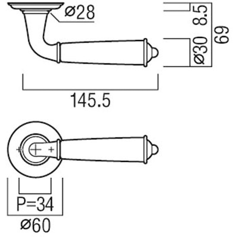 丸型レバーハンドル UL209-004 UL209 UNION(ユニオン) 145.5×60×69サイズ 1組 loantap.thearks.in