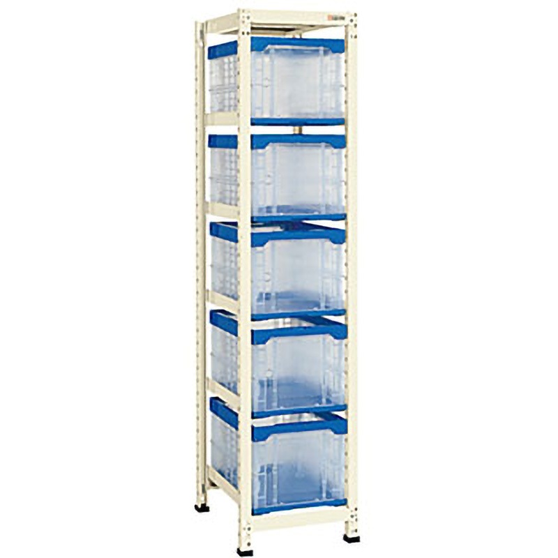 CR-50BLN コンテナラックケース サカエ 組立式 単体(コンテナー付)タイプ 5段 外寸法460×570×1950mm  CR-50BLN