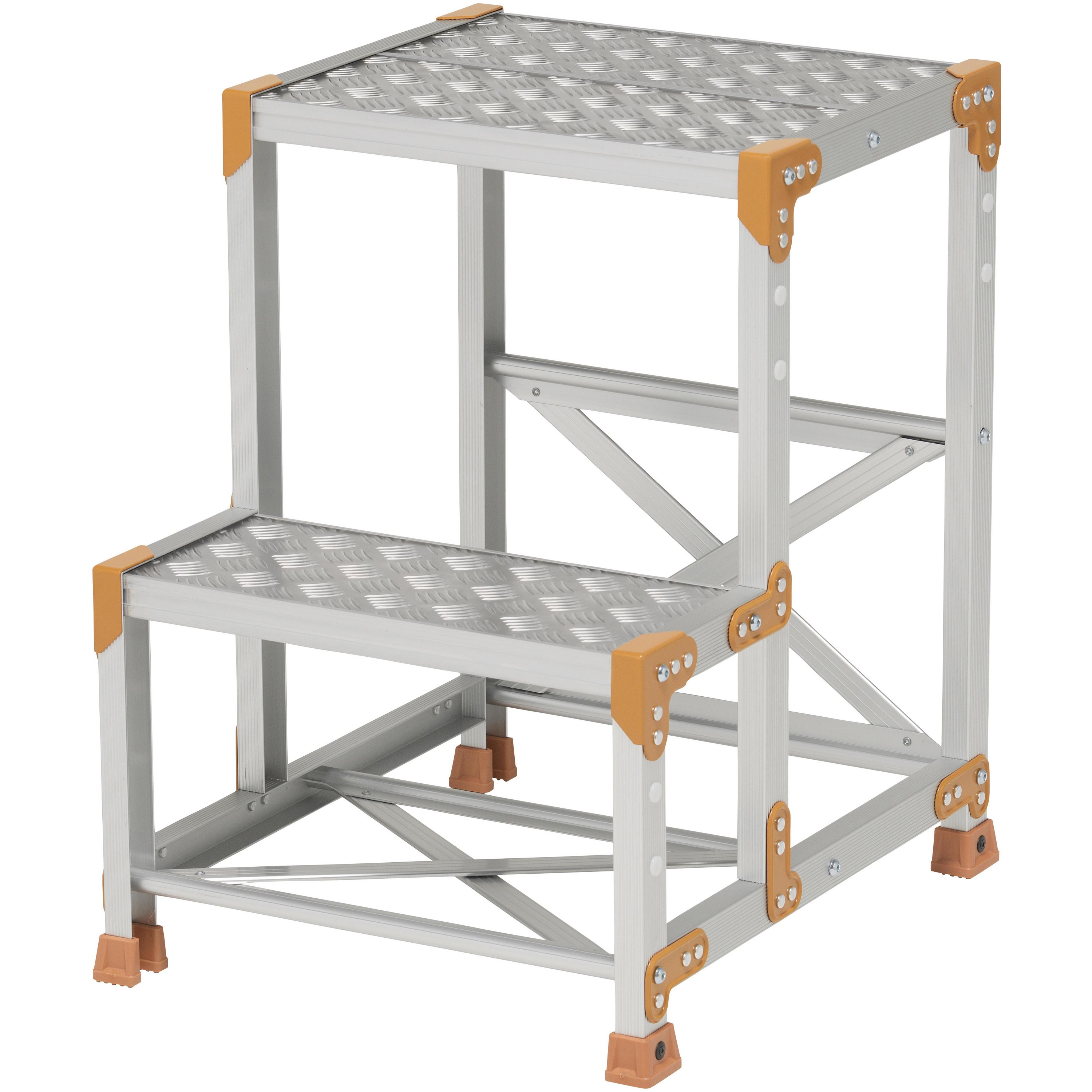 FGC-2570 Danchi(ダンチ) 作業台 2段 FGC (踏面:縞板タイプ) ピカコーポレイション 組立式 天板高さ0.7m